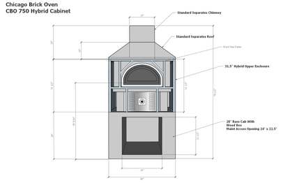 Chicago Brick Oven - Ready To Finish Hybrid Oven Enclosure Cabinet with RTF Available by Chicago Brick Oven