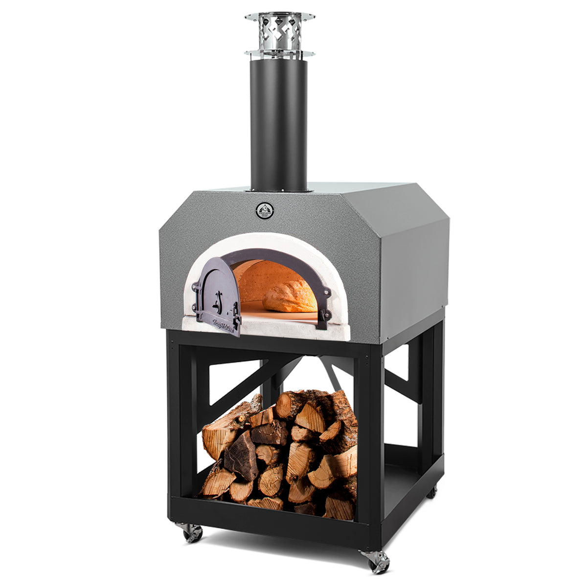 CBO 750 Mobile Stand | Wood Fired Pizza Oven | Remarkable Cuisine Silver Vein with 750 by Chicago Brick Oven