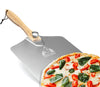 Chicago Brick Oven Aluminum Pizza Peel 12" x 14" with Foldable Wooden Handle - 25" Long [Turning Spatula, Pizza Paddle, Pizza Spatula Paddle, Aluminum Metal Pizza Peel 12 Inch, Pizza Accessories]