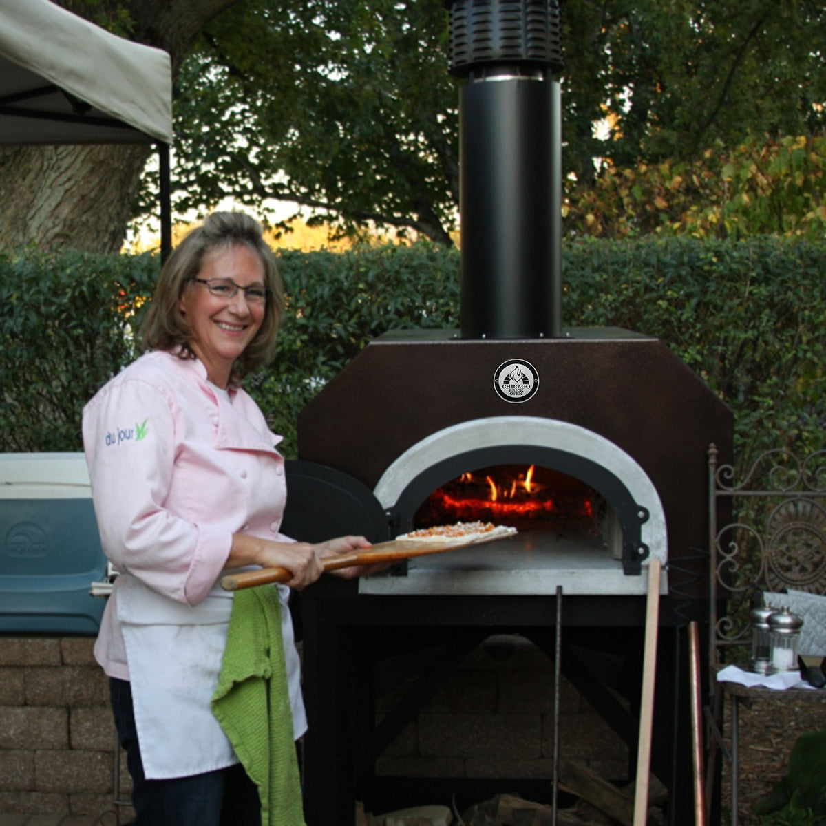CBO 750 Countertop | Wood Fired Pizza Oven | 38" x 28" Cooking Surface Solar Black with 750 by Chicago Brick Oven