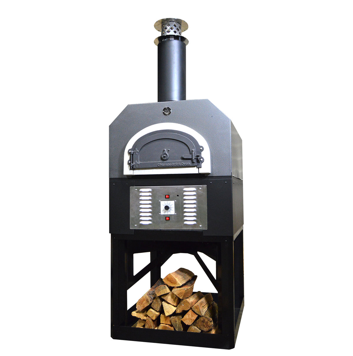 CBO 750 Hybrid Pizza Oven with Stand (Residential) | Dual Fuel (Gas and Wood) Silver Vein with 750 by Chicago Brick Oven