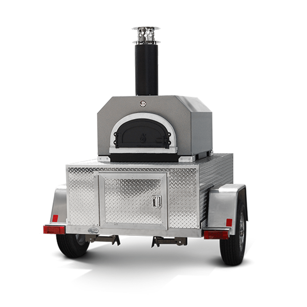CBO 750 Tailgater | Mobile Wood Fired Pizza Oven Trailer | 38" X 28" cooking surface | 2 - 3 - 10" pizzas at a time | 50 - 60 pizzas an hour Silver Vein with 750 by Chicago Brick Oven